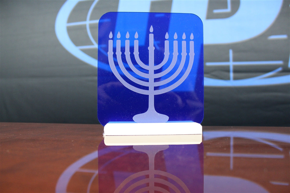 Menorah with Stand - Acrylic